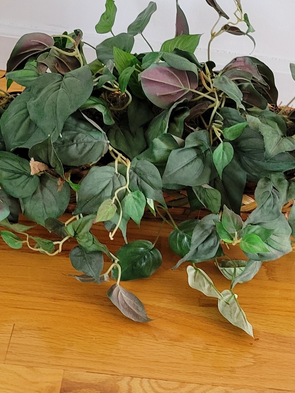 Silk Artificial Plant In Wicker Basket-NWOT